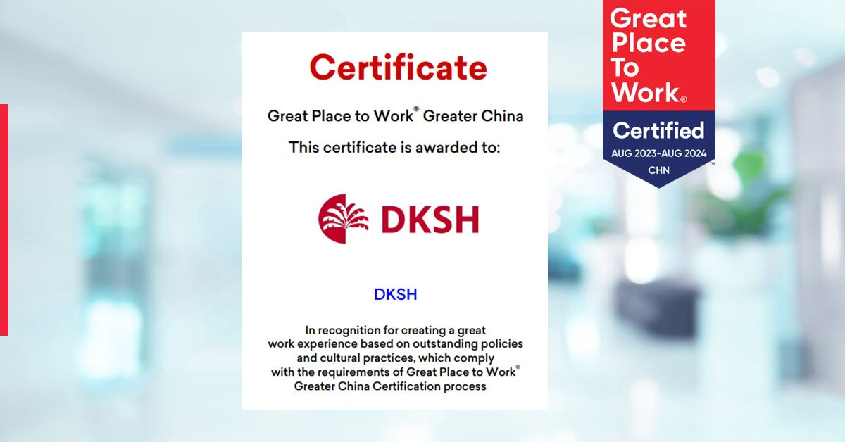 DKSH China Receives Great Place to Work® Certification 2023